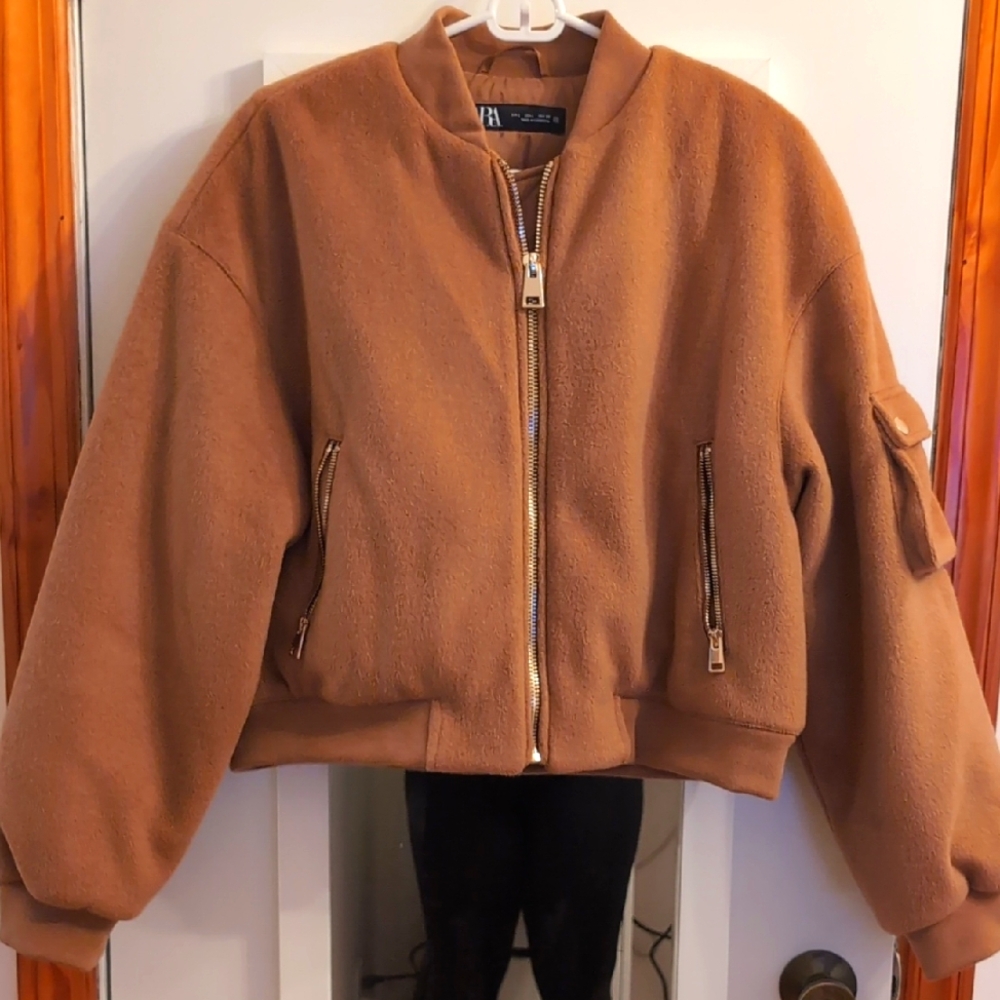 Zara Tan Bomber Jacket